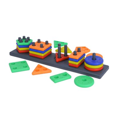 Multicolor Plastic Geometric Block Puzzle (Logic Games)