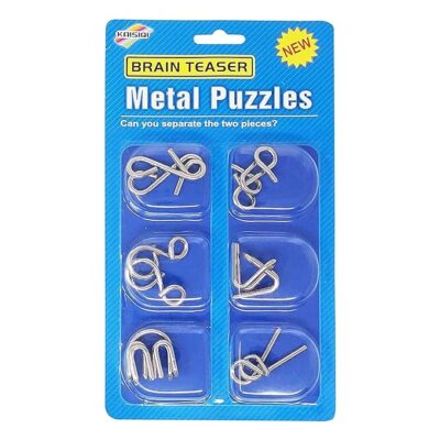 Brain Teaser Metal Puzzles (6 Pieces)